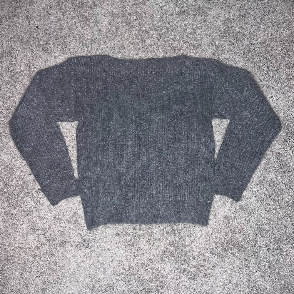 Vintage 80’s Rafique Women's Gray Lambswool Angora Blend Sweater Sz Large